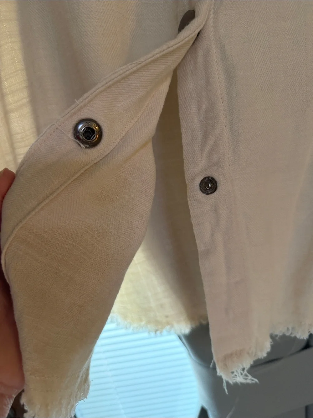 Blouse by Davi & Dani size medium. Beige with metallic studs and snaps